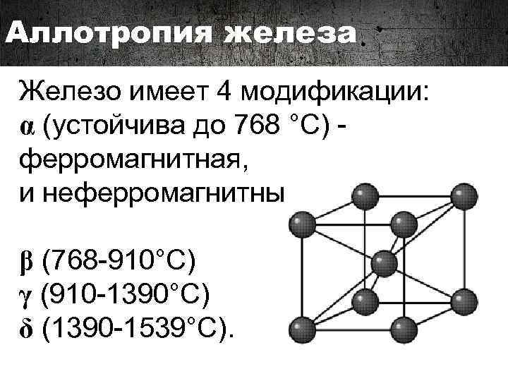 Аллотропия металлов: реферат по химии (кратко)