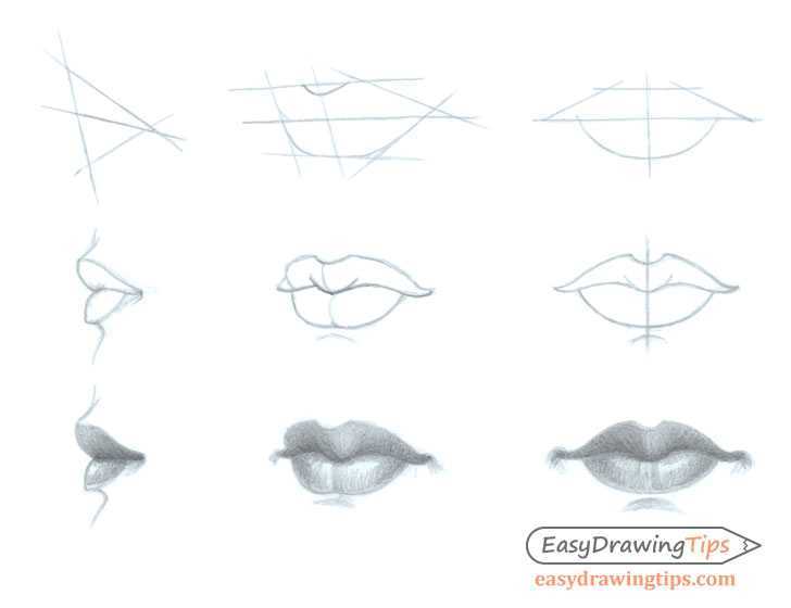 Как нарисовать губы пошагово: инструкция для начинающих. учимся рисовать губы мужчины и девушки карандашом
