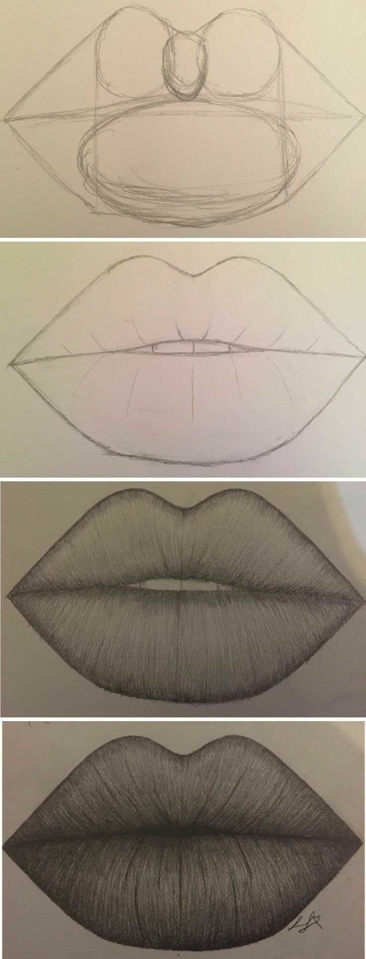 Как нарисовать губы человека