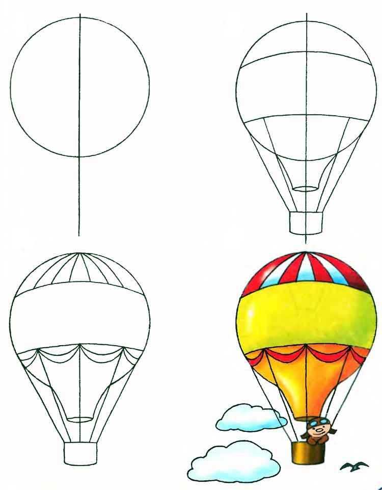Как нарисовать воздушный шар