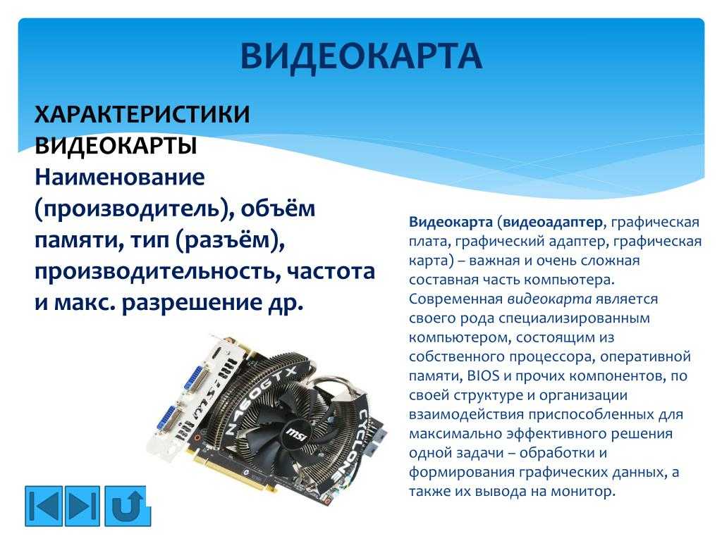 Презентация на тему видеокарта. определение