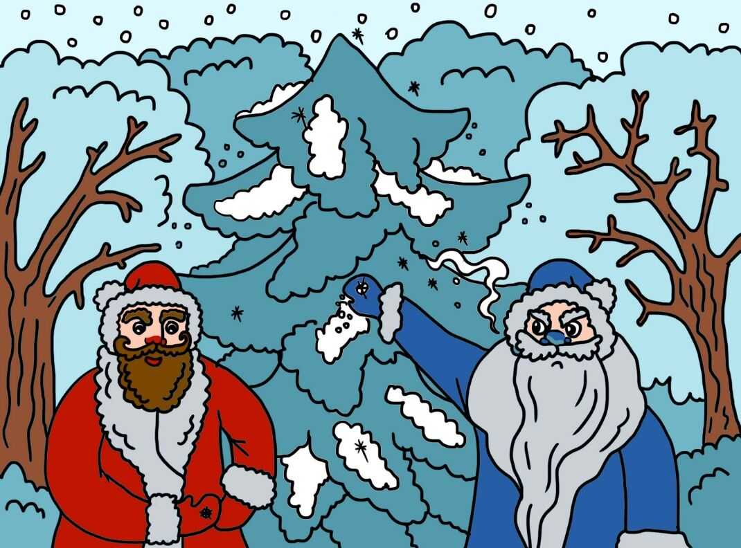 Как нарисовать рисунок к сказке "два мороза" легко и быстро