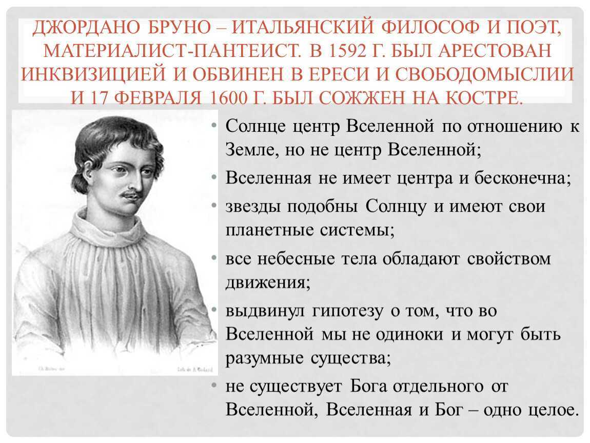 Джордано бруно (1548 – 1600) : новый мир