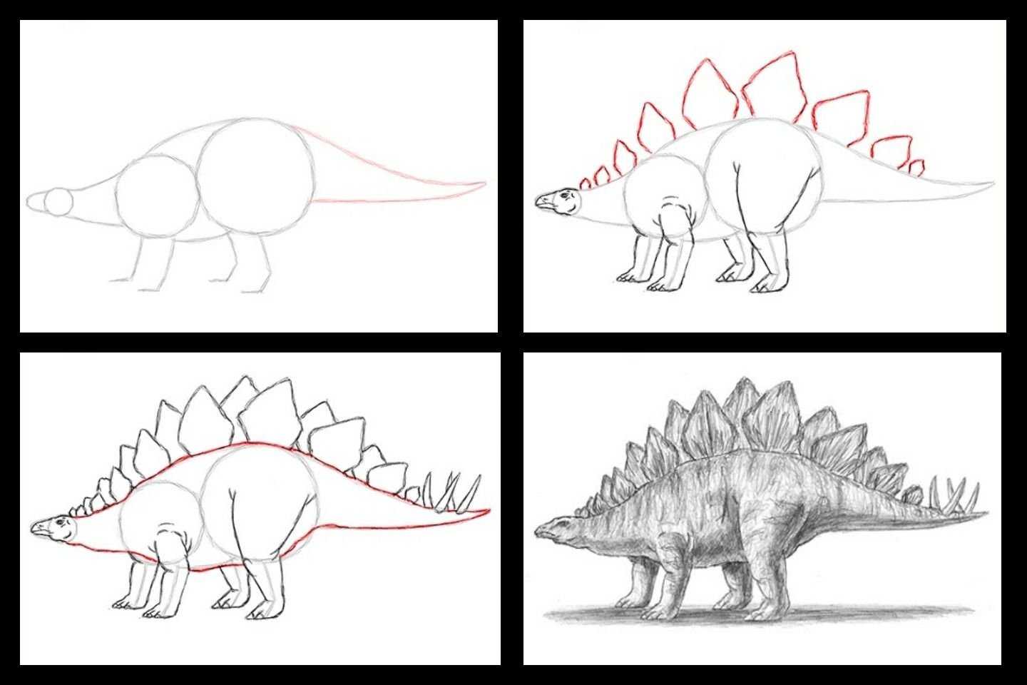 Как рисовать динозавра ребенку 7 лет