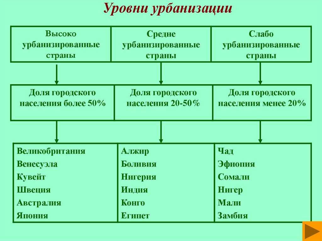 Городское расселение и урбанизация россии