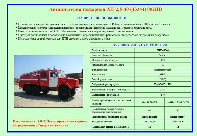 Сколько видов то пожарных автомобилей существует?