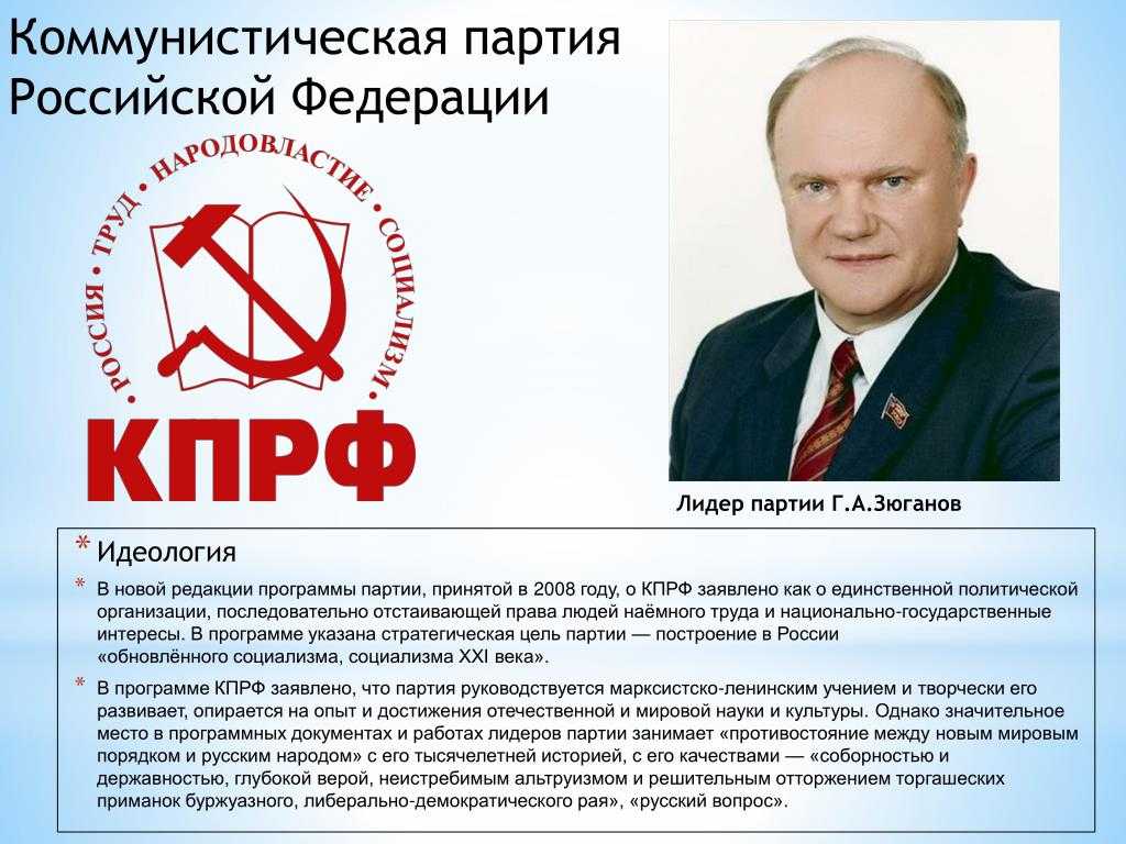 О характере деятельности коммунистической партии российской федерации