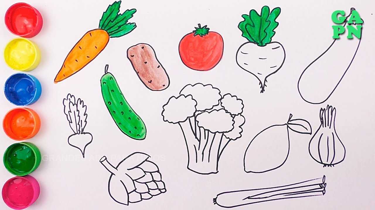 Учимся рисовать с детьми фрукты, овощи и ягоды