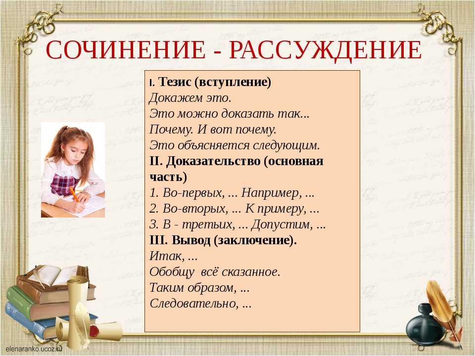 Как правильно писать сочинение по русскому языку и литературе - с чего начать сочинение-рассуждение, план мини-сочинения
