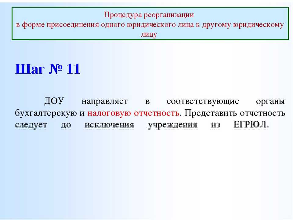 Порядок реорганизации бюджетного учреждения