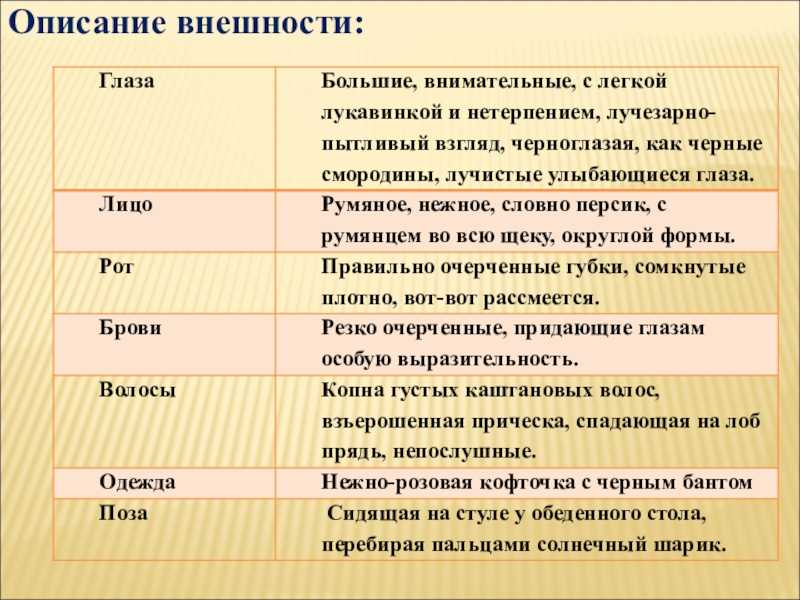 Сочинение описание внешности человека 7 класс (подруги, друга, мамы, бабушки)
