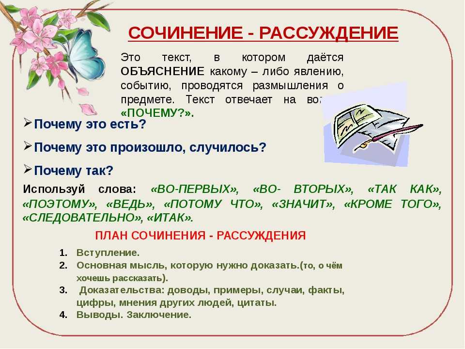 Урок 10: сочинение - рассуждение - 100urokov.ru