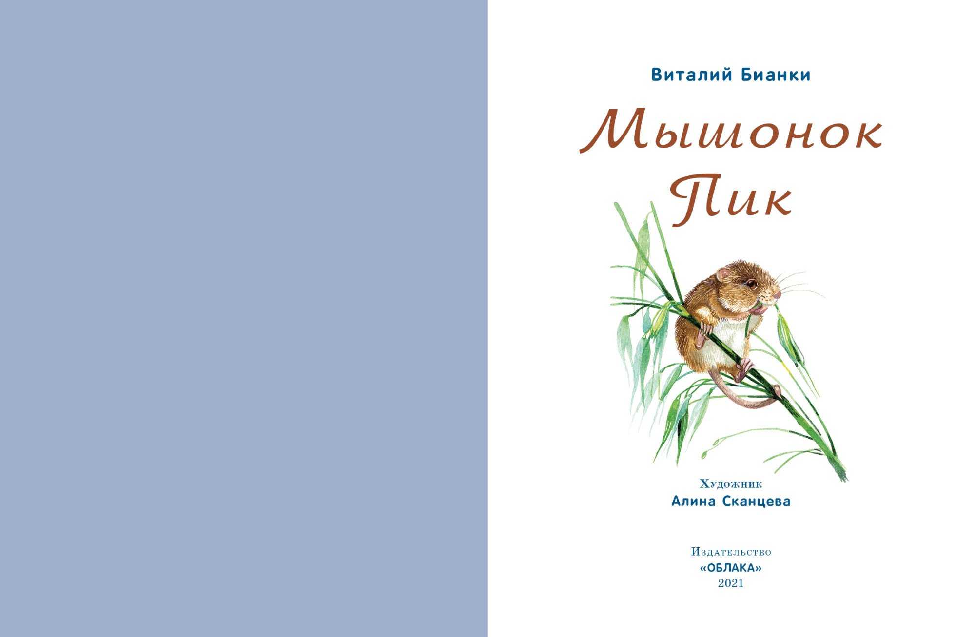 Читательский дневник «мышонок пик» виталия бианки