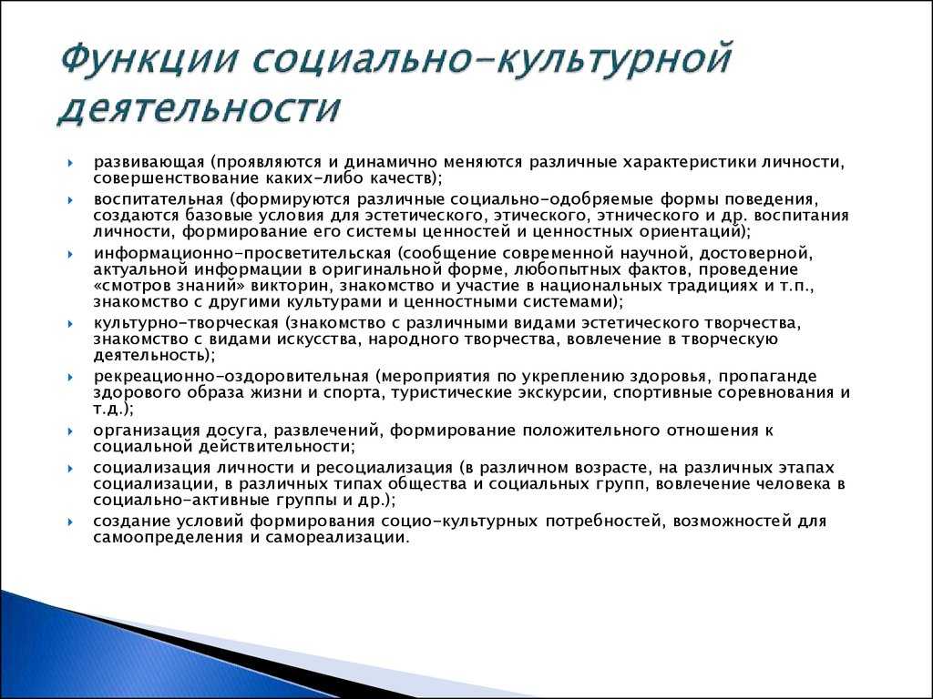 Теоретические подходы к разработке принципов и функций социально-культурной деятельности