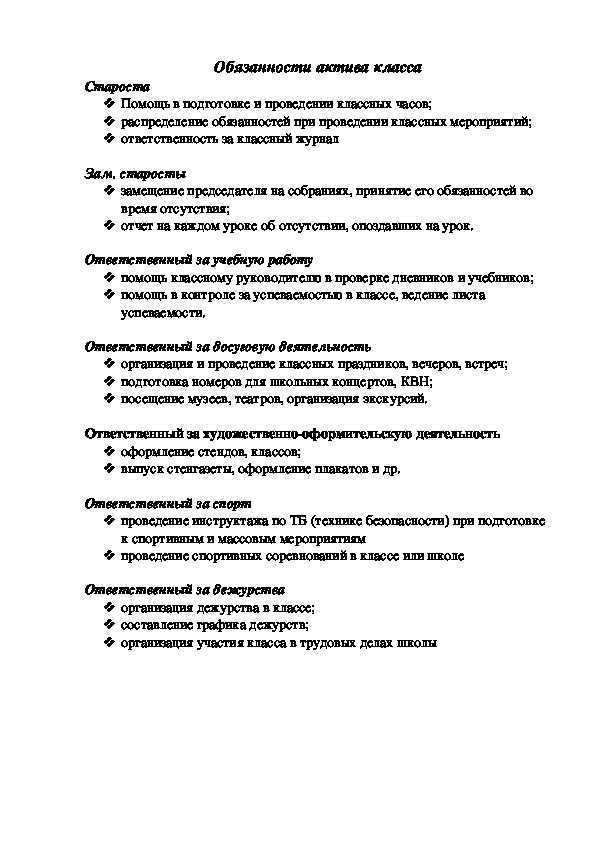 Обязанности старосты группы в университете и колледже