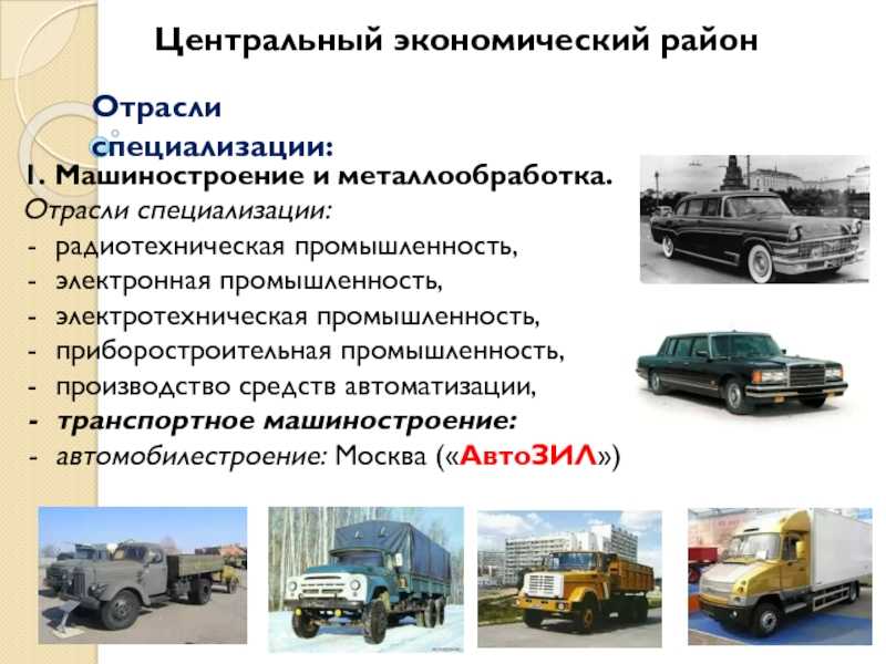 40. отраслевая структура хозяйства центрального района. регионоведение