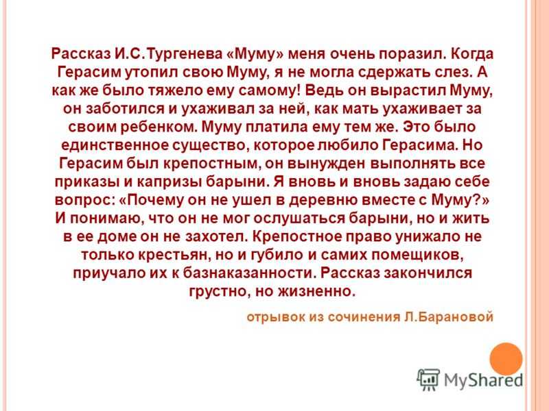 Анализ рассказа «муму» (и.с. тургенев) | литрекон