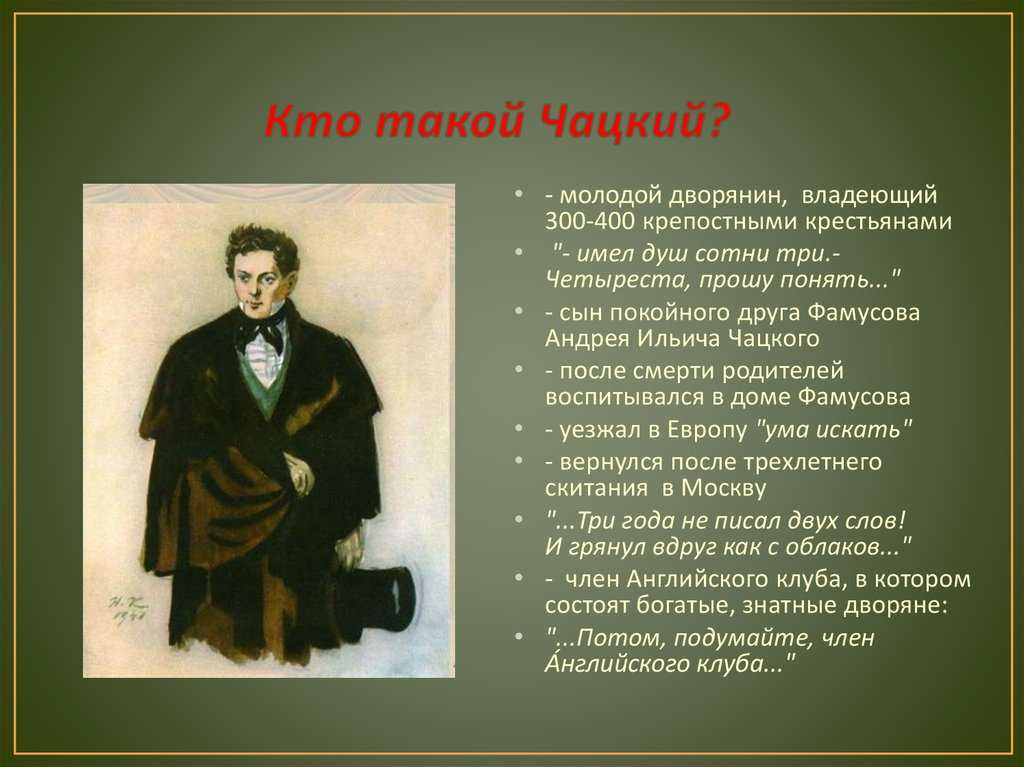 Образ чацкого в комедии "горе от ума" (а. с. грибоедов)