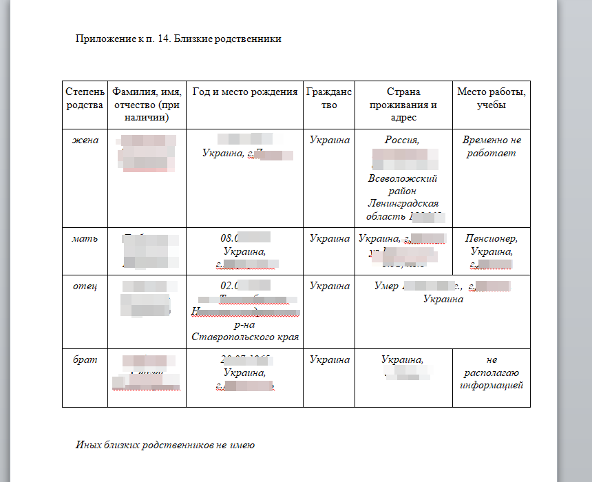 Статус ребенка в семье для анкеты что писать