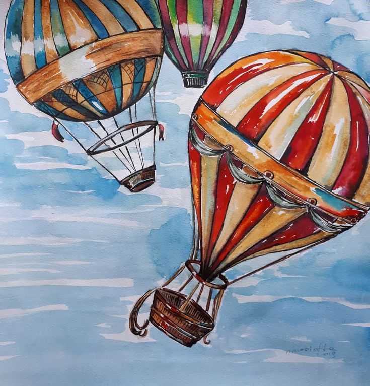 Рисунок воздушный шар для детей карандашом, гуашью