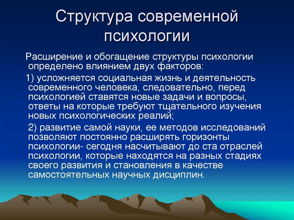 Предмет, задачи, методы и структура современной психологии