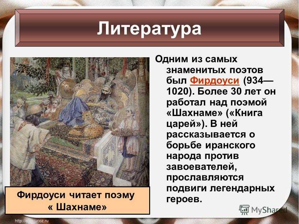 Культура стран халифата (6 класс) презентация, доклад, проект