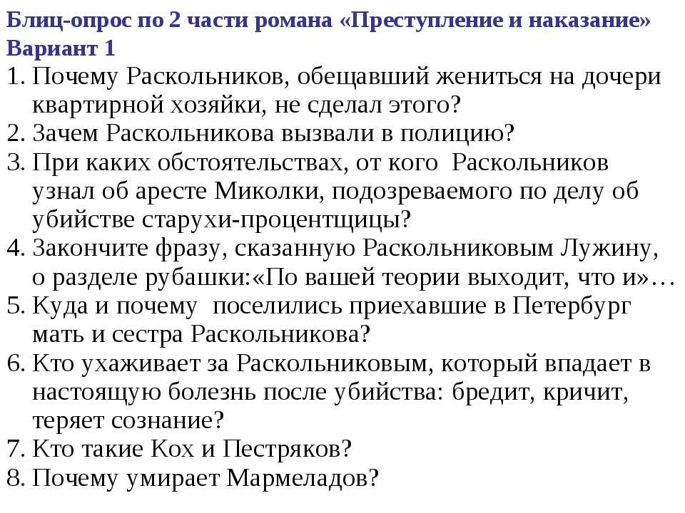 Преступление и наказание (достоевский) краткое содержание по главам и частям