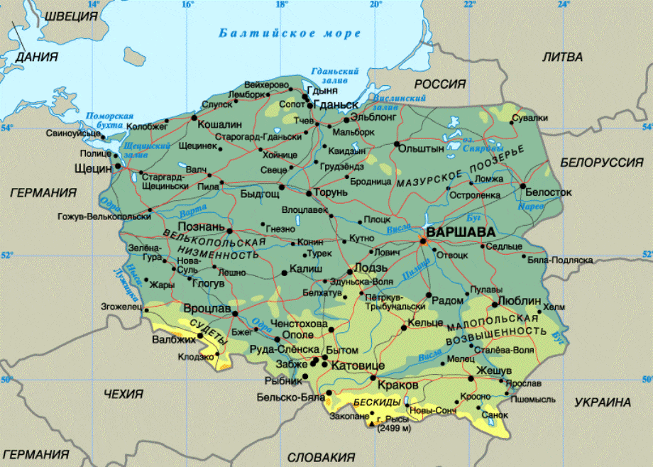 Природные зоны польши – основные особенности