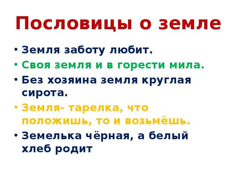 Загадки и пословицы о земле кормилице и растениях