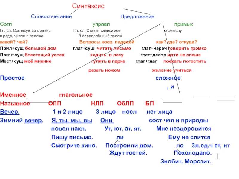 Виды и типы связи в словосочетаниях + (подробные примеры)