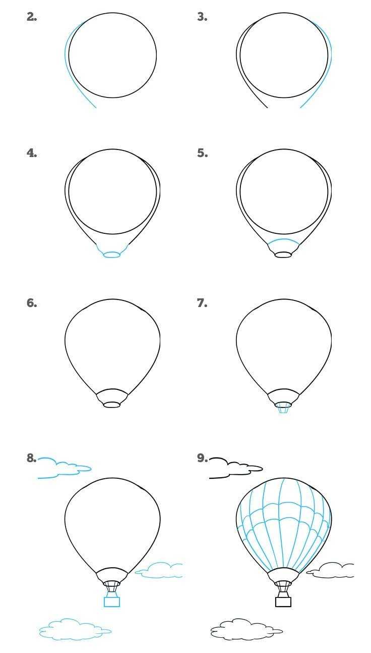 Рисунок воздушного шара. учимся рисовать воздушный шар карандашом поэтапно (+ раскраска)