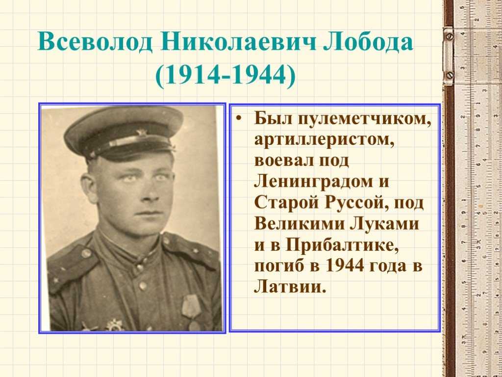 Сообщение о всеволоде лободе