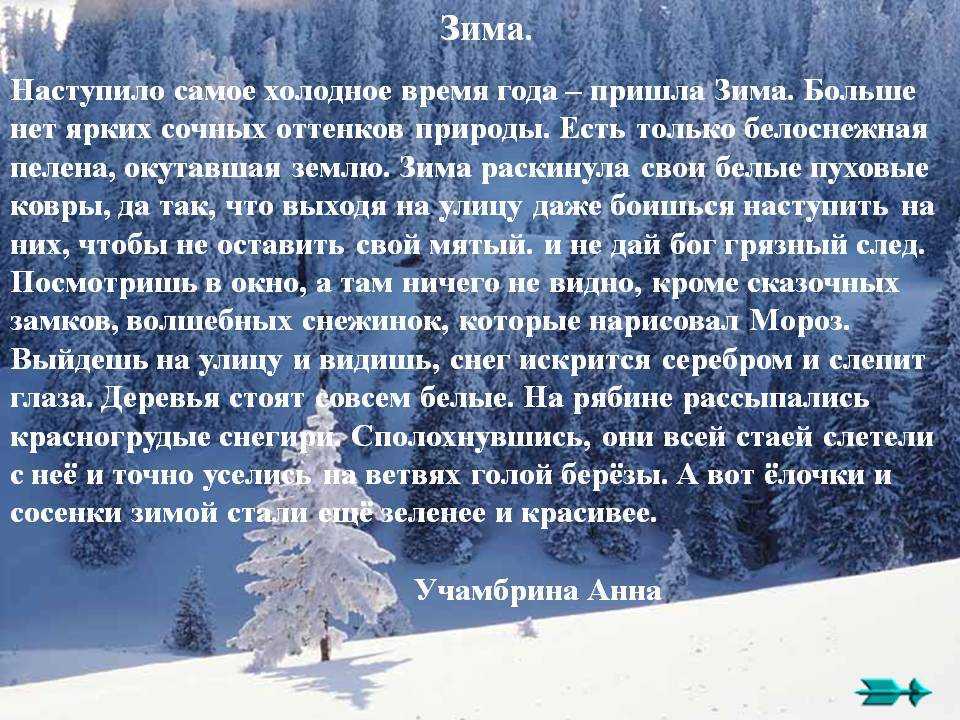 Сочинения на тему «зима» ✔️