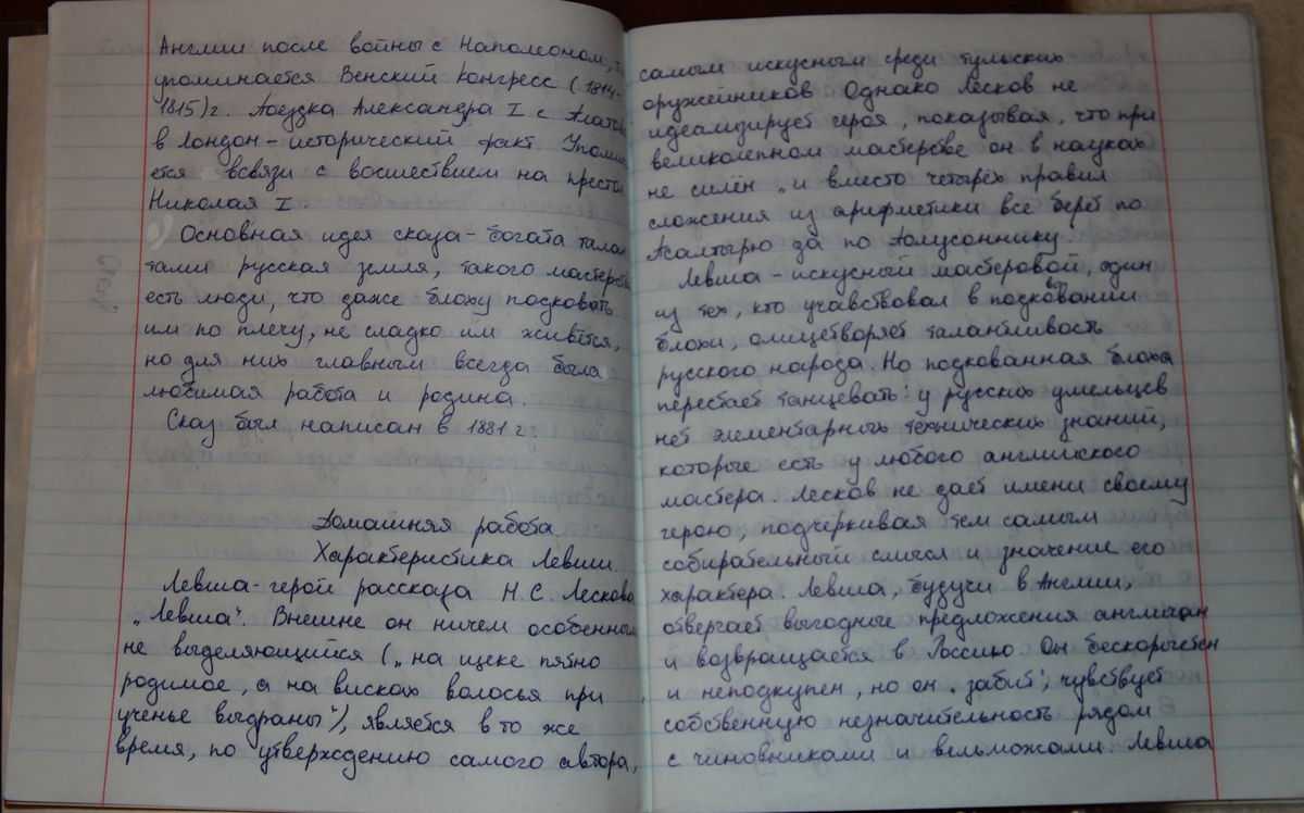 Характеристика левши