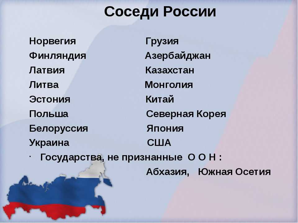 Страны-соседи россии - список сухопутных и морских рубежей, конфликты