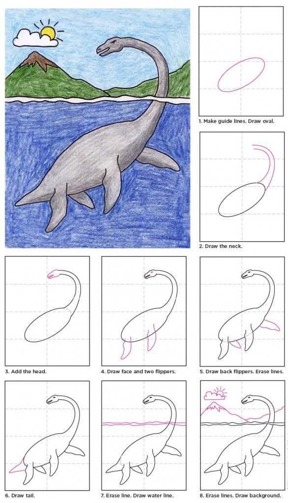 Как нарисовать динозавра легко 🦖 20 способов поэтапно