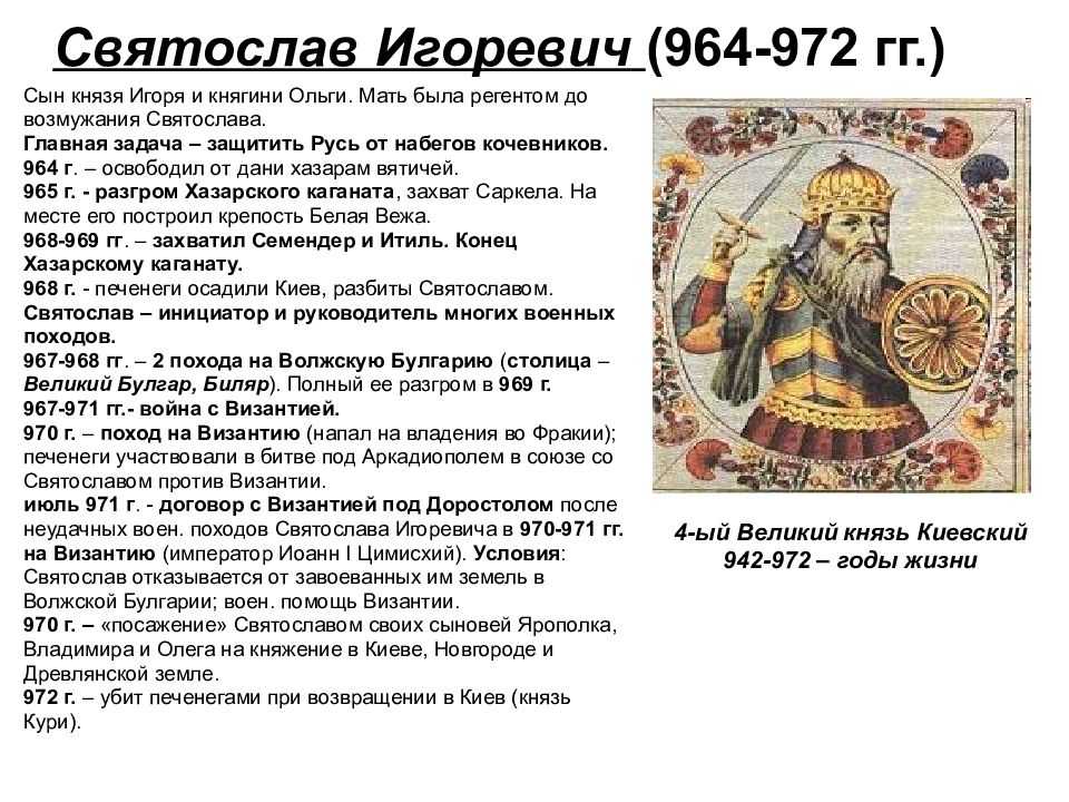 Князь святослав игоревич