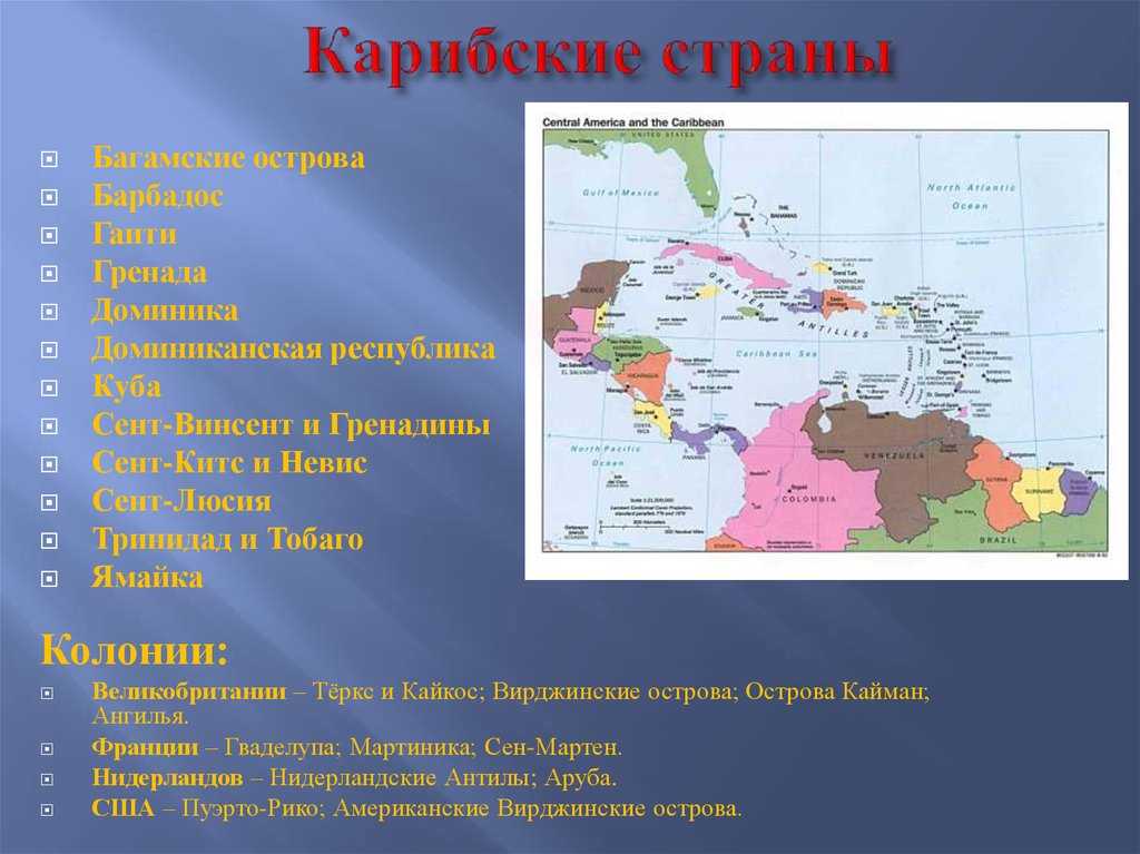 Ресурсы карибского региона кратко
