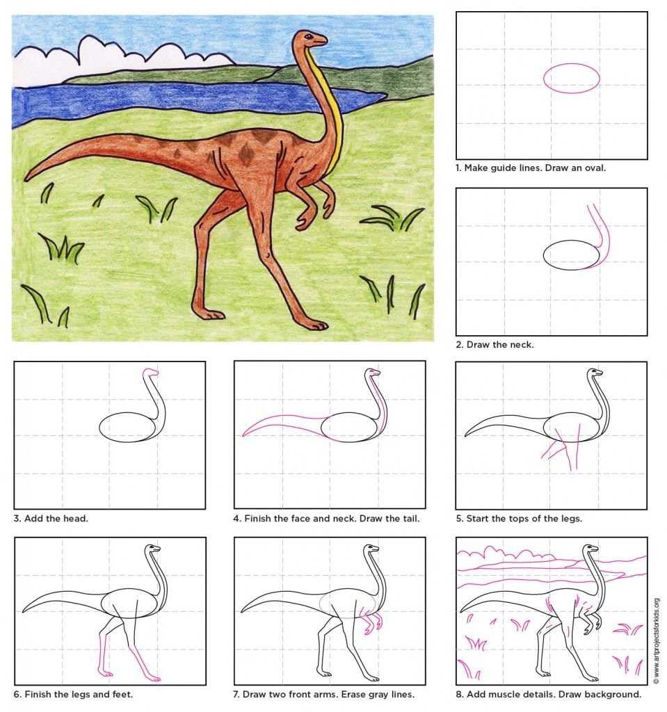 Рисунки для срисовки динозавров (с фото). как нарисовать динозавра поэтапно карандашом для начинающих? как нарисовать динозавра тирекса?