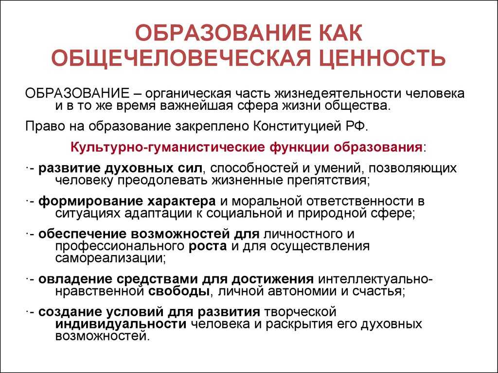Основные функции и модели образования