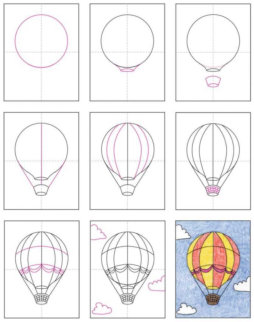 Как нарисовать шарики воздушные. учимся рисовать воздушный шар карандашом поэтапно (+ раскраска)
